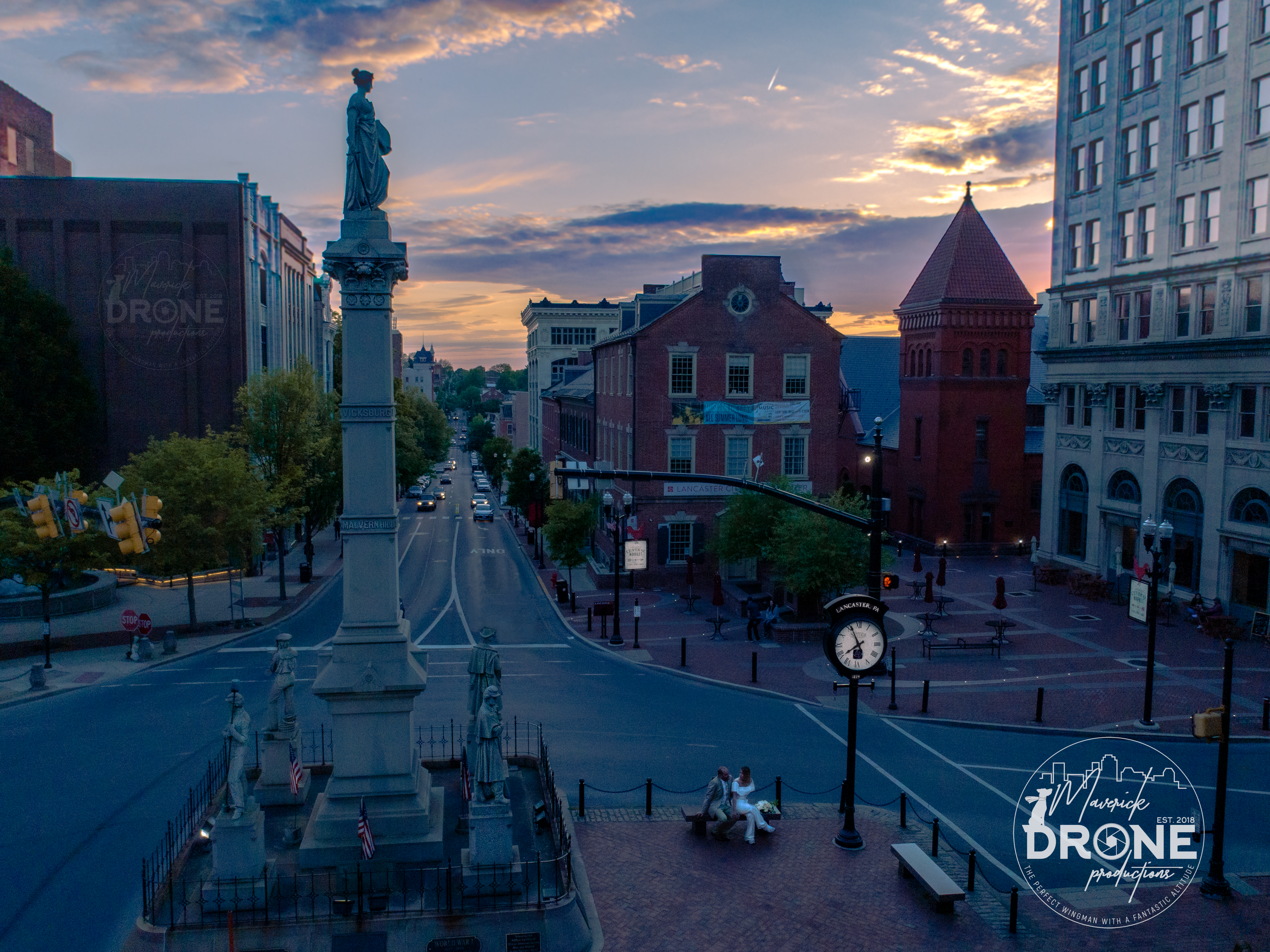 drone wedding photographer videographer lacaster aerial wedding photos